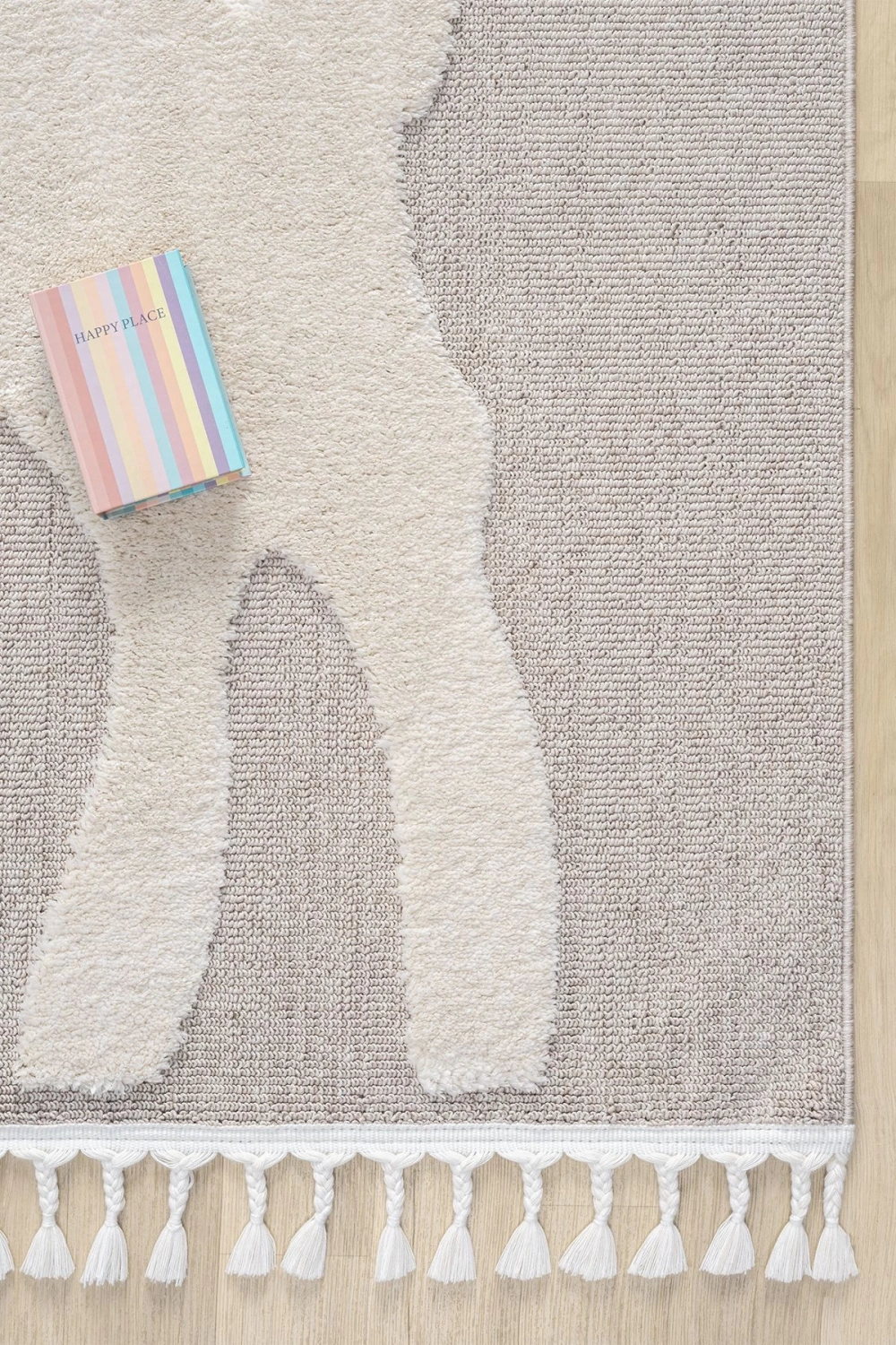 Bej Krem Yumuşak Bukleli Dokuma Halı Bebek Odası Çocuk Odası Genç Odası Halısı 18