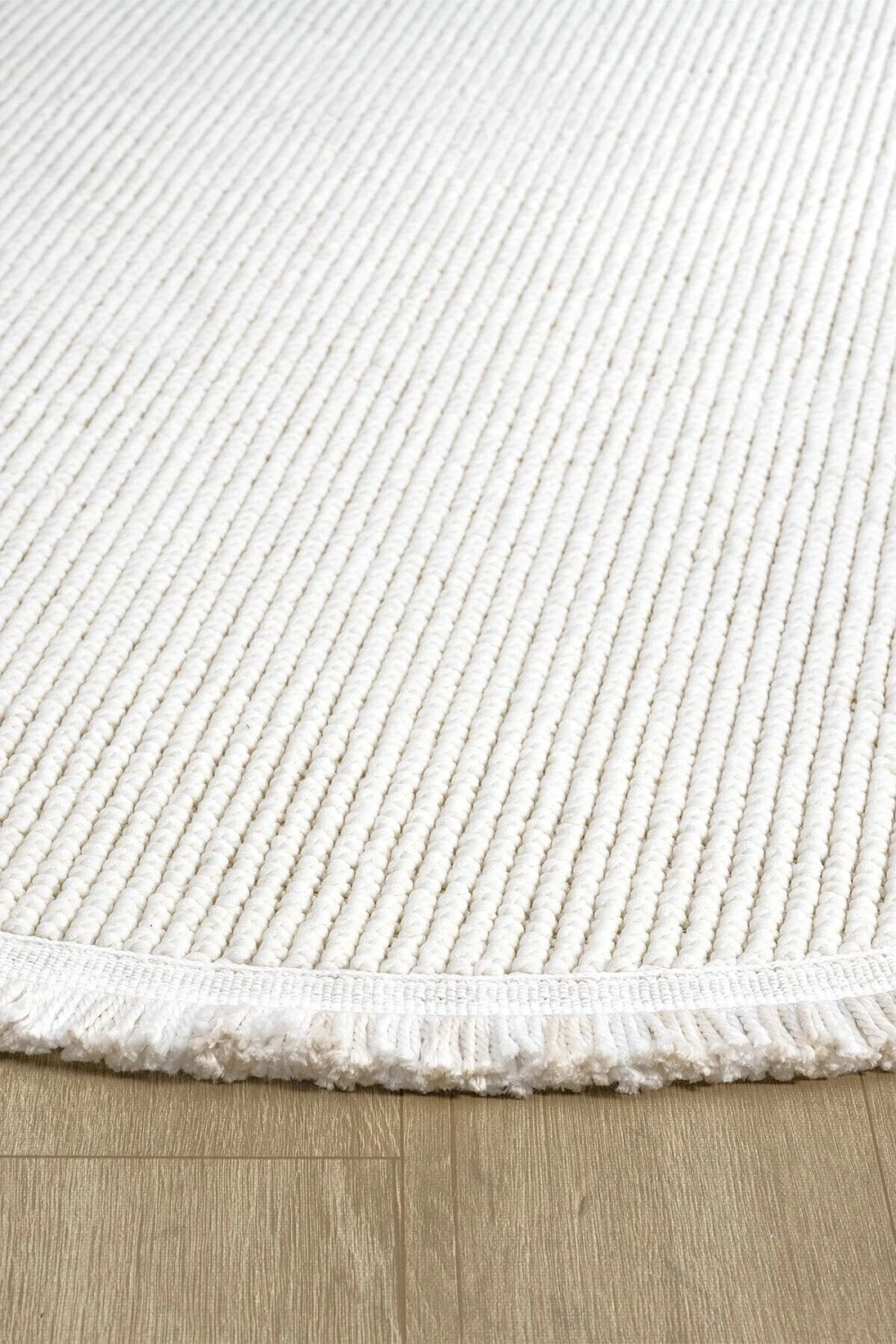 Beyaz Oval Dokuma Halı Salon Oturma Odası Yatak Odası Koridor Yolluk Halısı BEYAZ OVAL