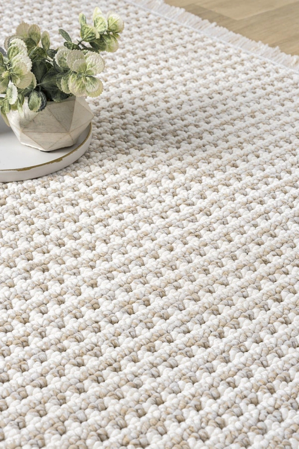 Oval Beyaz Bej Halı Modern Oturma Odası Salon Mutfak Koridor Antre Balkon Çocuk Odası Halısı 006