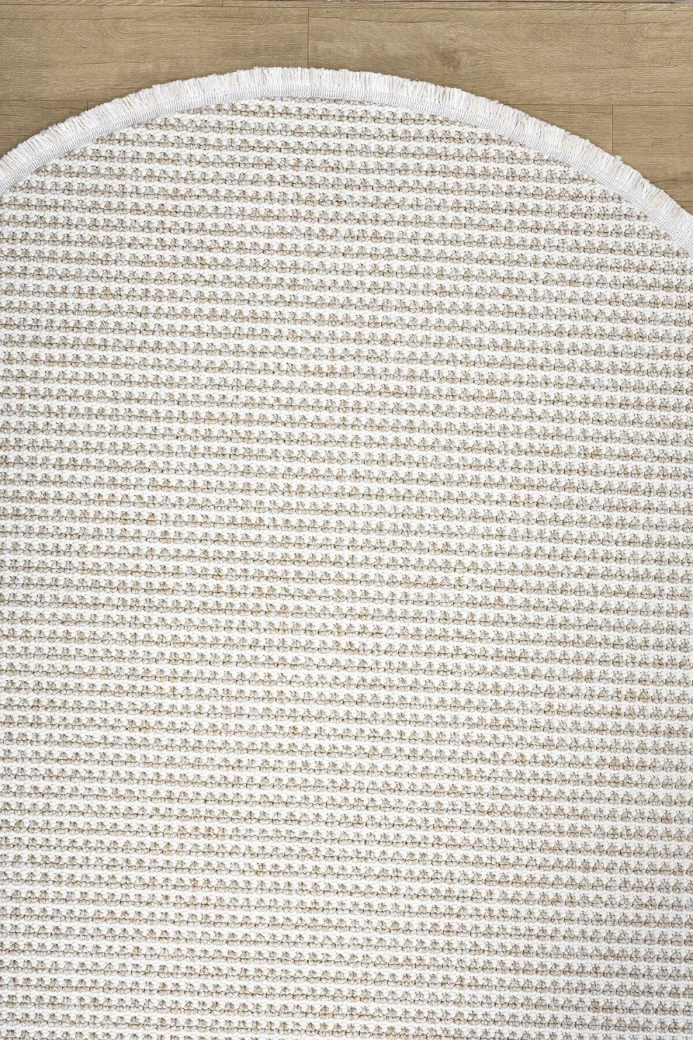 Oval Beyaz Bej Halı Modern Oturma Odası Salon Mutfak Koridor Antre Balkon Çocuk Odası Halısı 006