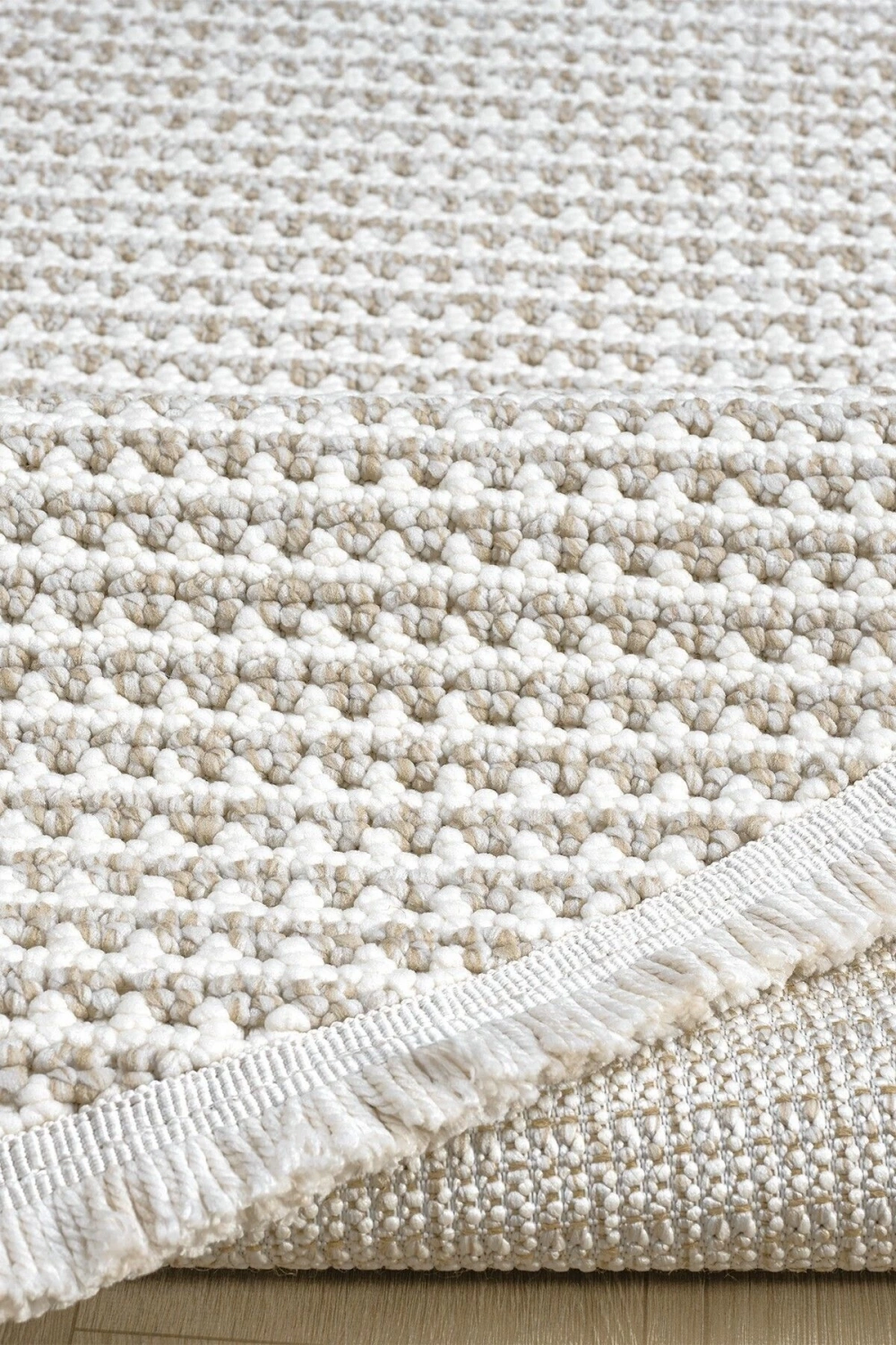 Oval Beyaz Bej Halı Modern Oturma Odası Salon Mutfak Koridor Antre Balkon Çocuk Odası Halısı 006