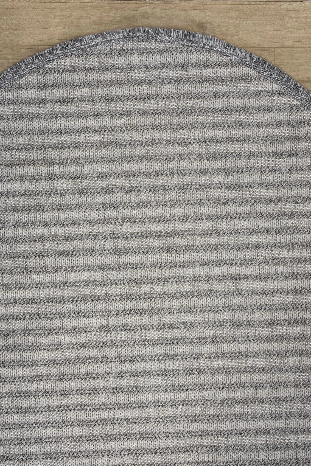 Oval Gri Halı Modern Oturma Odası Salon Mutfak Koridor Antre Balkon Çocuk Odası Halısı 0011