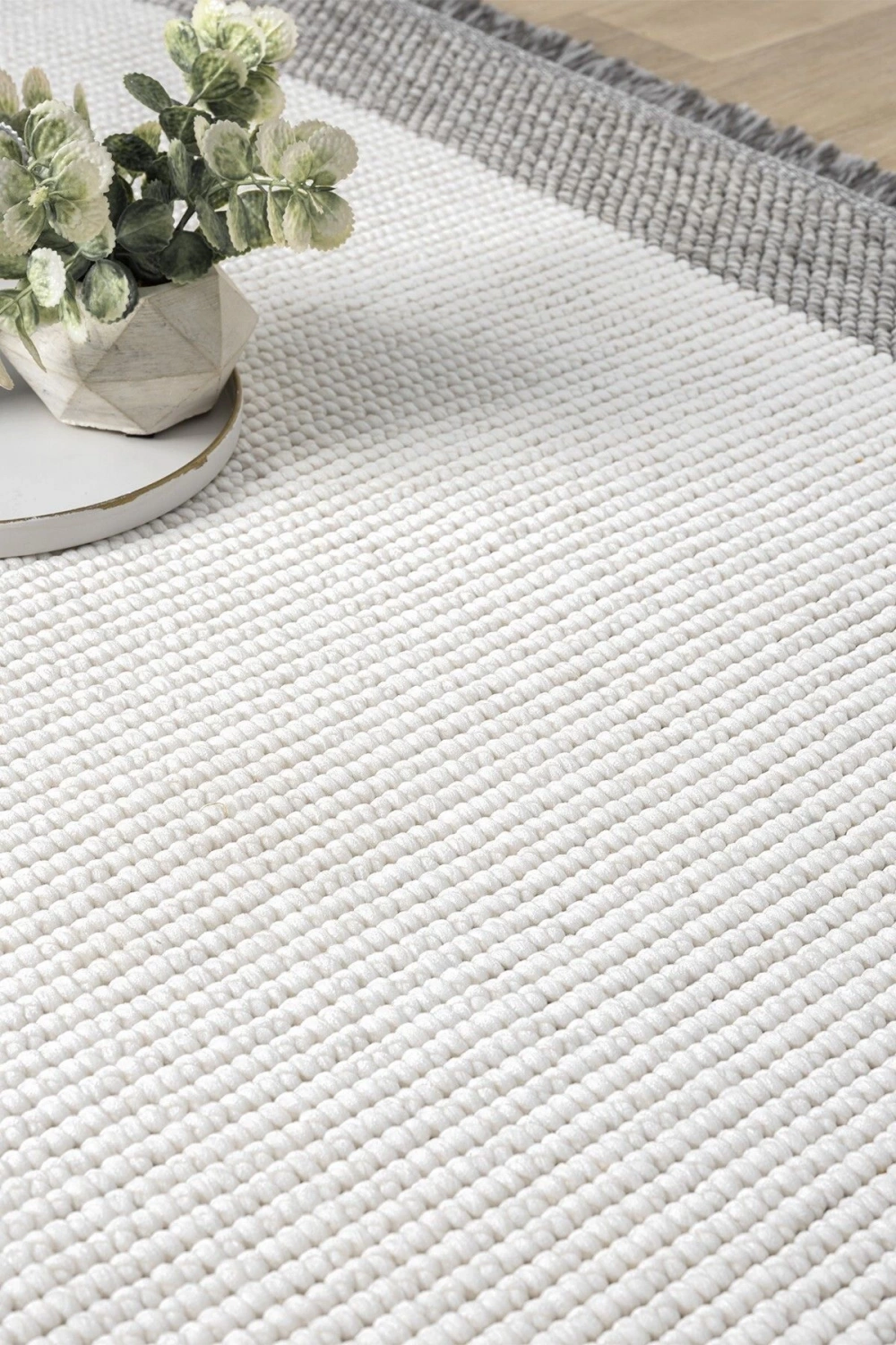 Oval Gri Halı Bordür Modern Oturma Odası Salon Mutfak Koridor Antre Balkon Çocuk Odası Halısı 0020