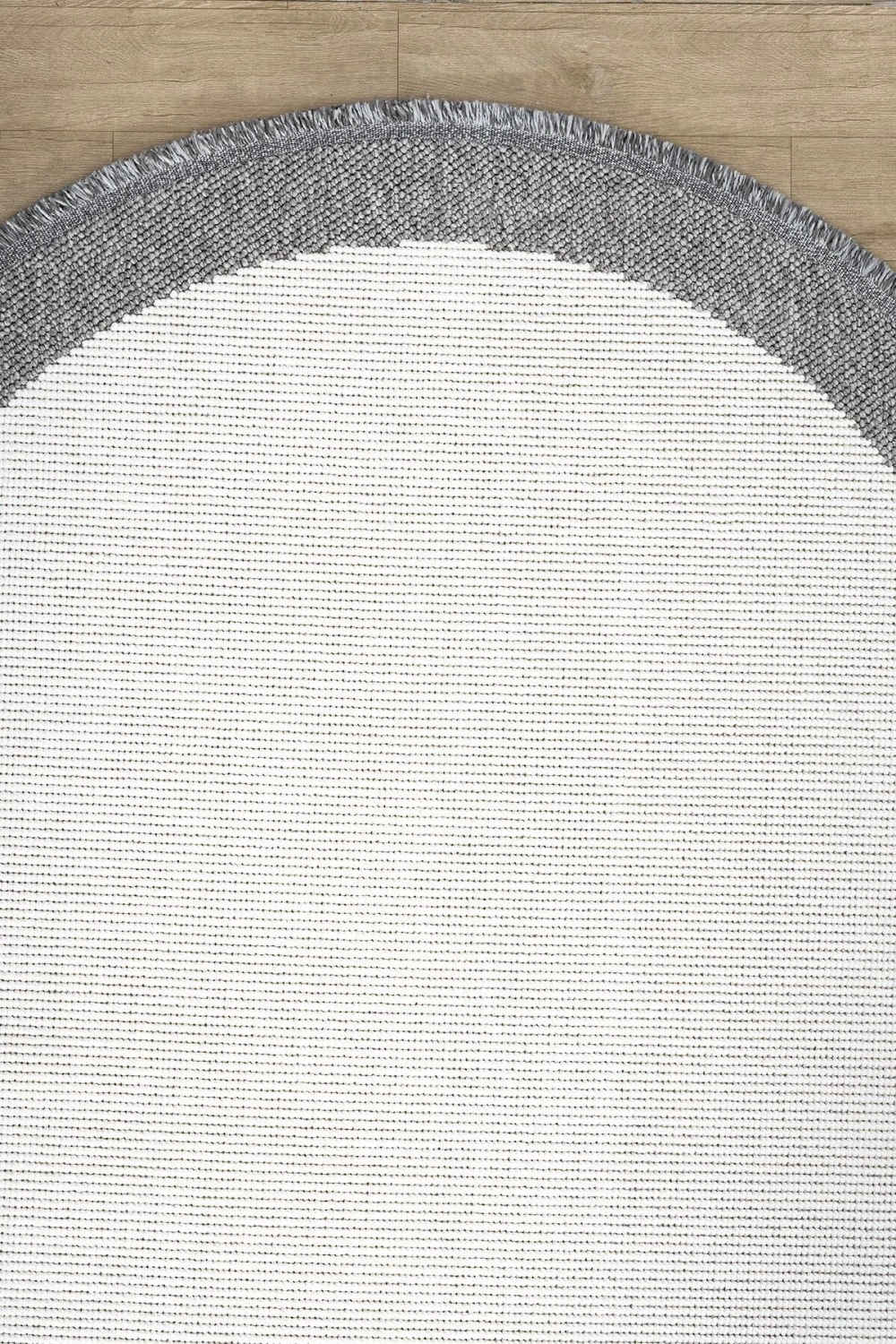 Oval Gri Halı Bordür Modern Oturma Odası Salon Mutfak Koridor Antre Balkon Çocuk Odası Halısı 0020