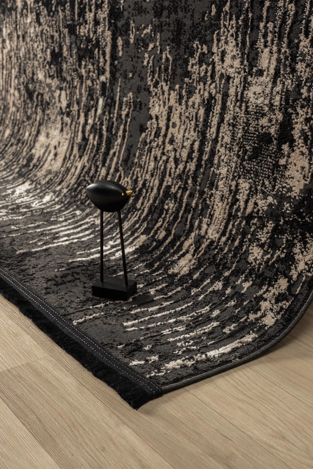 Modern Siyah Dokuma Halı Yolluk Antre Oturma Odası Salon Mutfak Halısı