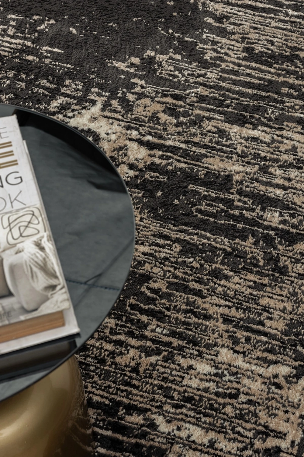 Modern Siyah Dokuma Halı Yolluk Antre Oturma Odası Salon Mutfak Halısı