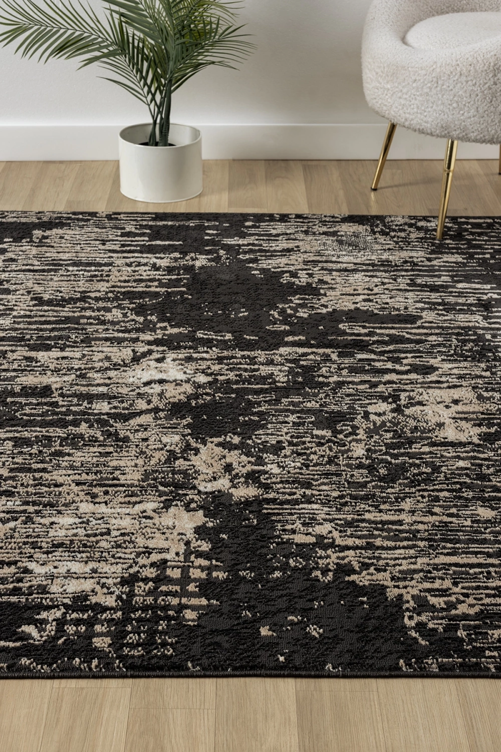 Modern Siyah Dokuma Halı Yolluk Antre Oturma Odası Salon Mutfak Halısı