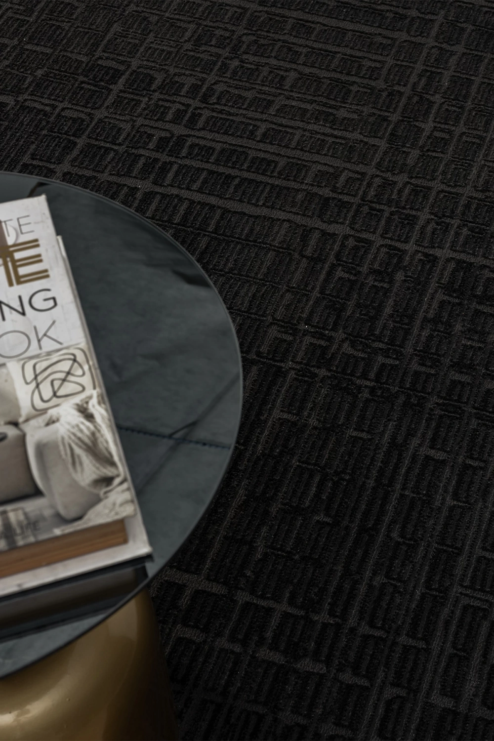 Modern Siyah Saçaklı Dokuma Halı Yolluk Antre Oturma Odası Salon Mutfak Halısı