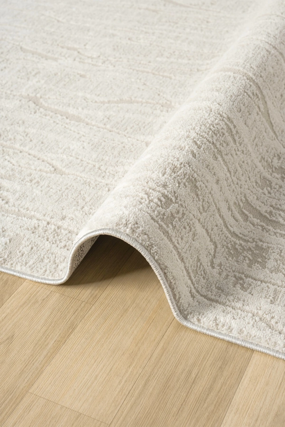 Modern Krem Saçaklı Dokuma Halı Yolluk Antre Oturma Odası Salon Mutfak Halısı