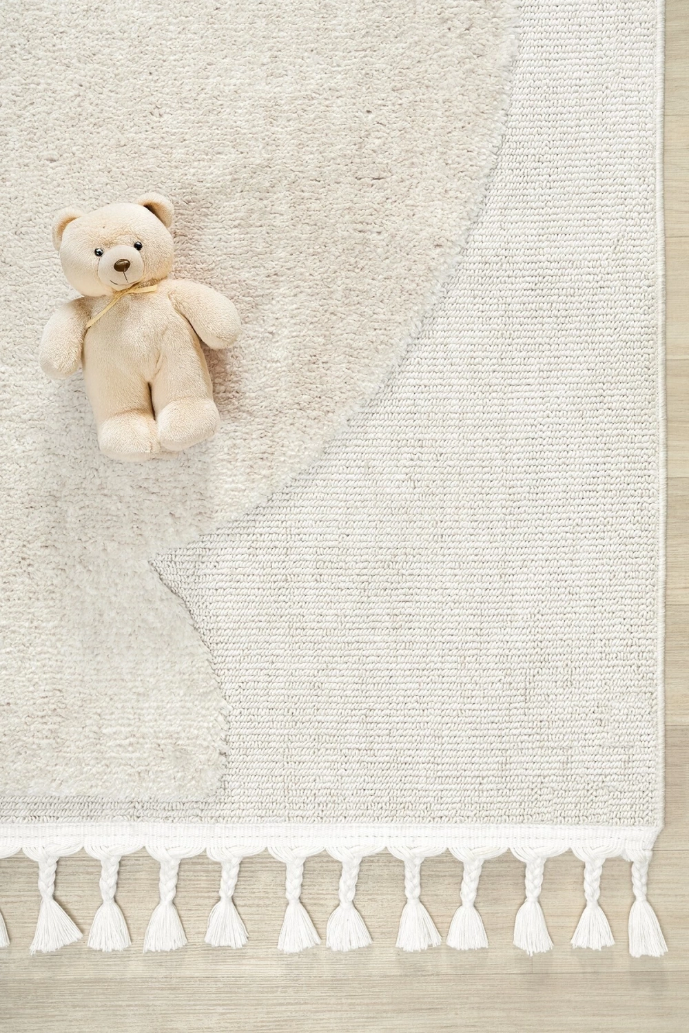 Krem Ayıcıklı Bebek Çocuk Odası Halısı Yumuşak Leke Tutmaz Antialerjik 24