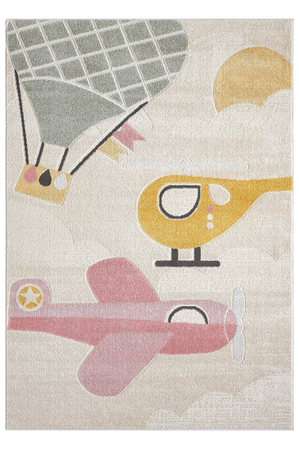 Yumuşak Dokuma Halı Leke Tutmaz Uçak Figürlü Bebek Odası Çocuk Odası Genç Odası Halısı UÇAK