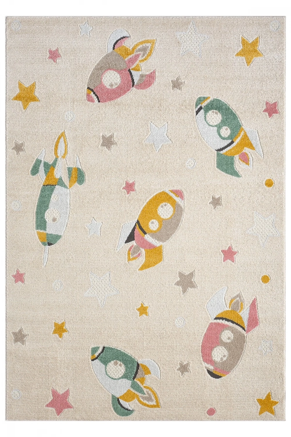 Yumuşak Dokuma Halı Leke Tutmaz Uçak Roket Figürlü Bebek Odası Çocuk Odası Genç Odası Halısı ROKET