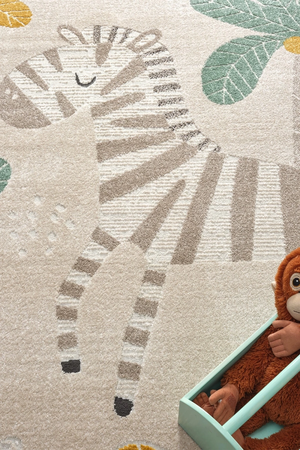 Yumuşak Dokuma Halı Zebra Figürlü Leke Tutmaz Bebek Odası Çocuk Odası Genç Odası Halısı ZEBRA