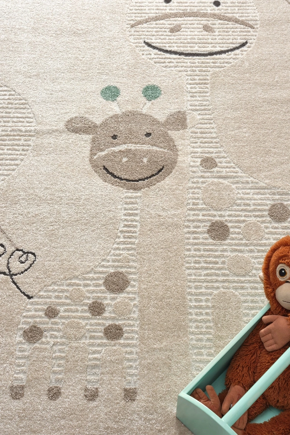 Yumuşak Dokuma Halı Zürafa Figürlü Leke Tutmaz Bebek Odası Çocuk Odası Genç Odası Halısı ZÜRAFA