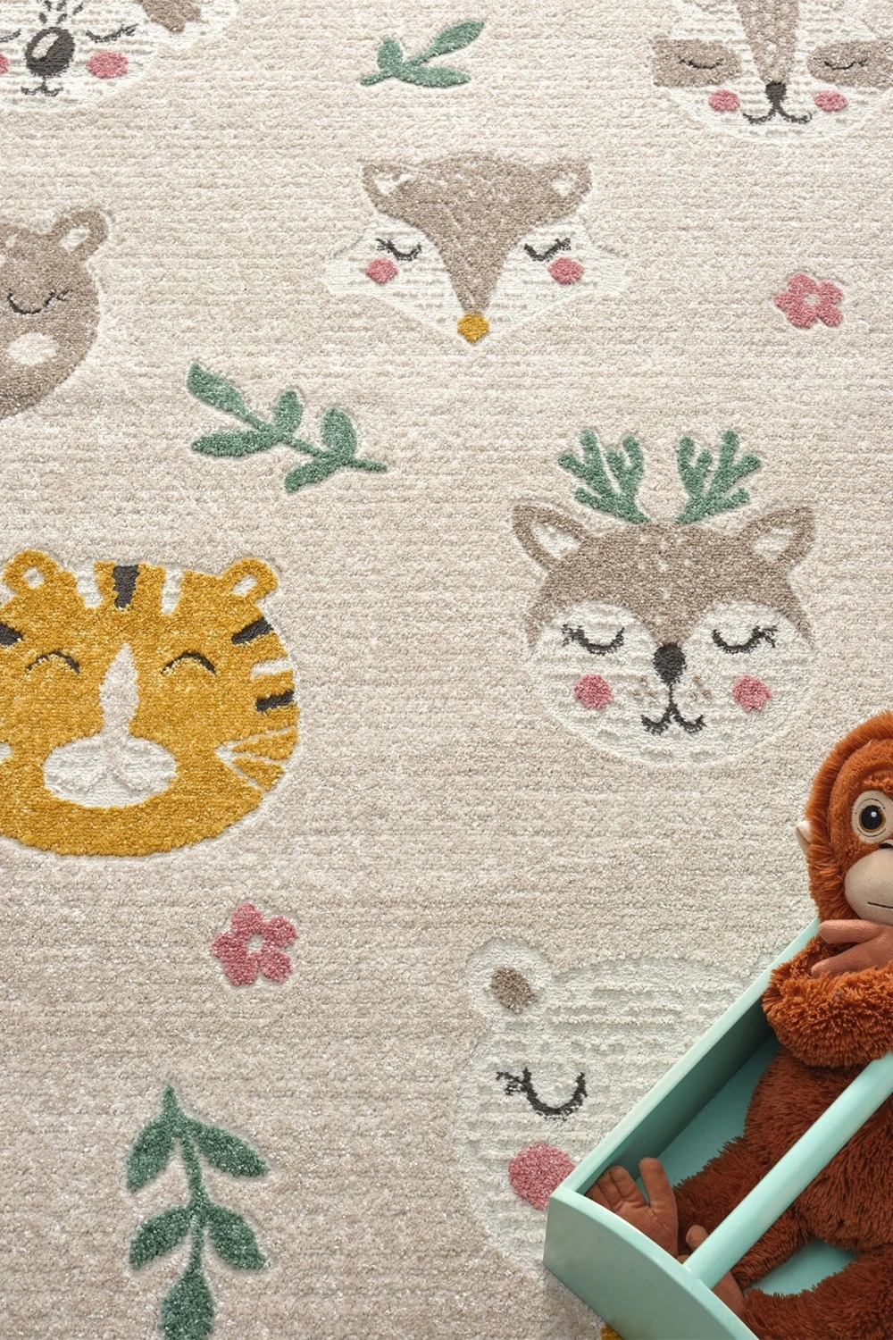 Yumuşak Dokuma Halı Sevimli Dostlar Leke Tutmaz Bebek Odası Çocuk Odası Genç Odası Halısı HAYVANLAR