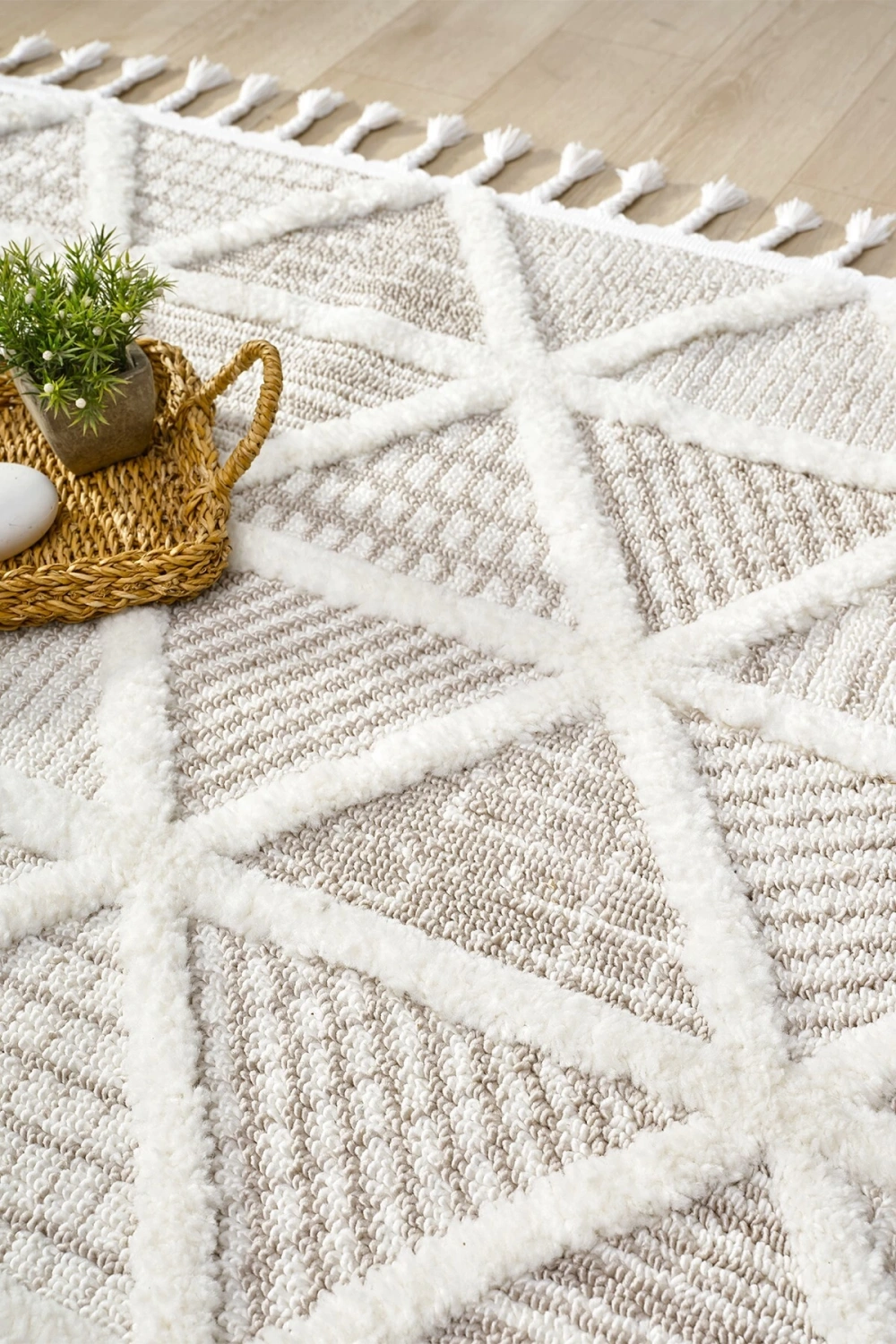 Krem Bej Dokuma Oval Halı Antre Çocuk Odası Oturma Odası Salon Mutfak Halısı OVAL