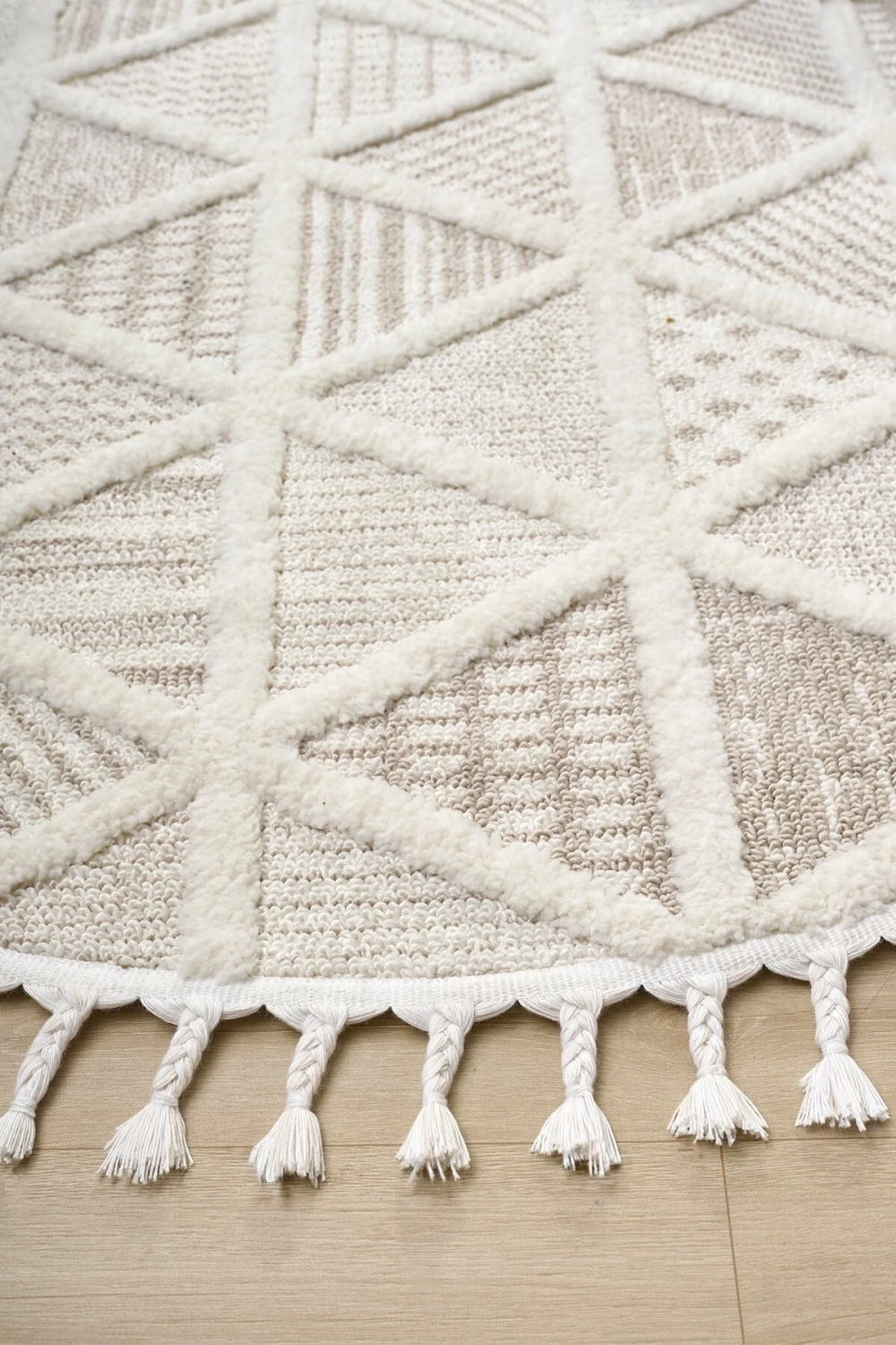 Krem Bej Dokuma Oval Halı Antre Çocuk Odası Oturma Odası Salon Mutfak Halısı OVAL