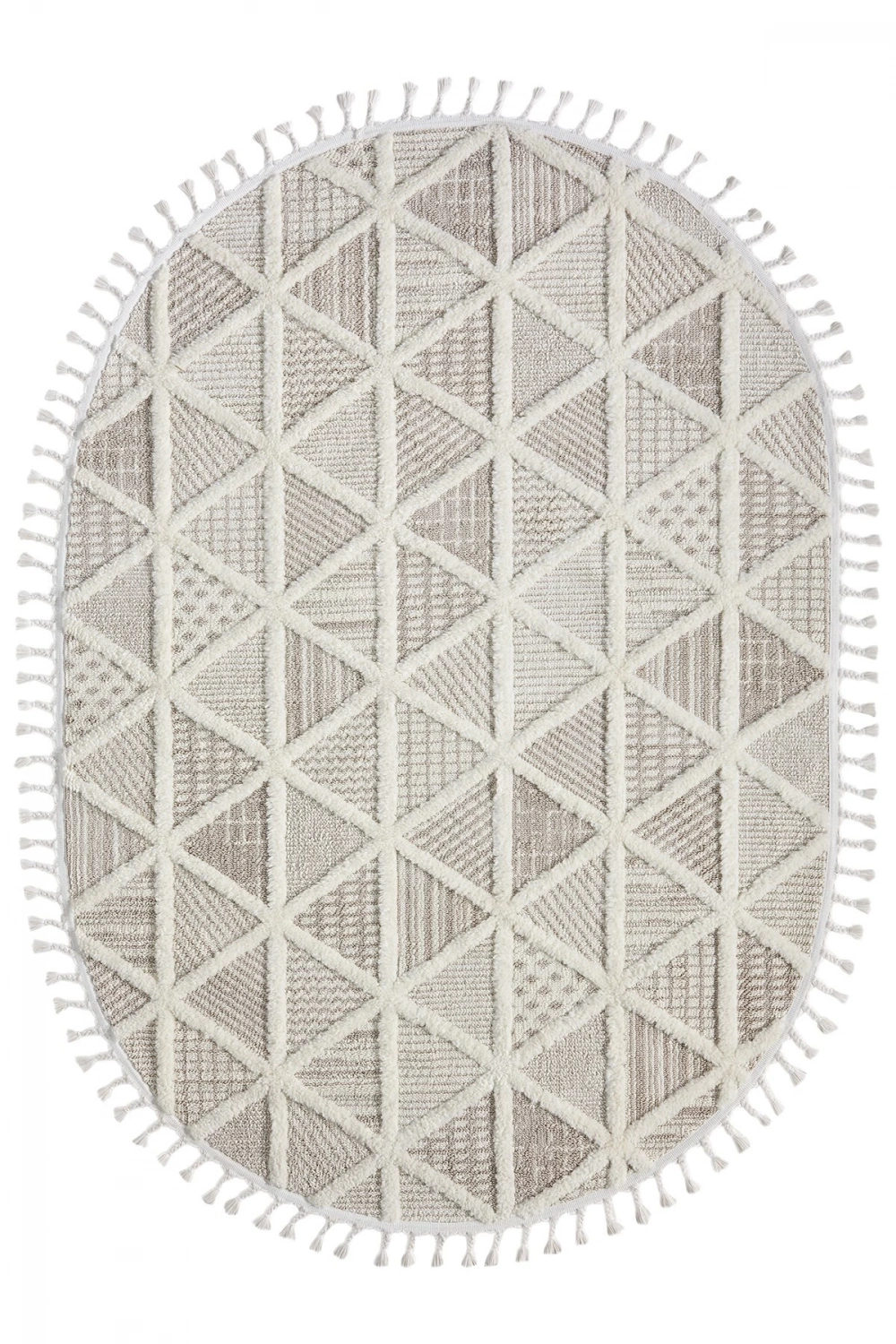 Krem Bej Dokuma Oval Halı Antre Çocuk Odası Oturma Odası Salon Mutfak Halısı OVAL