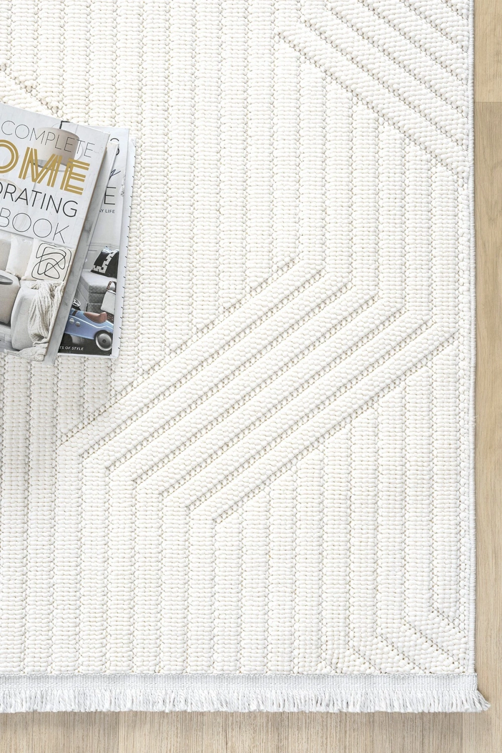 Beyaz Yumuşak Dokulu Halı Kilim Salon Mutfak Koridor Yolluk Dokuma Makine Halısı 001