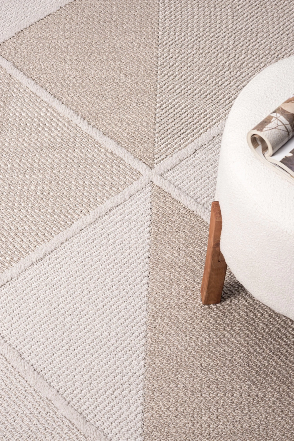 Krem Renk Dokuma Halı Oturma Odası Salon Halısı Antre Yolluk Halısı