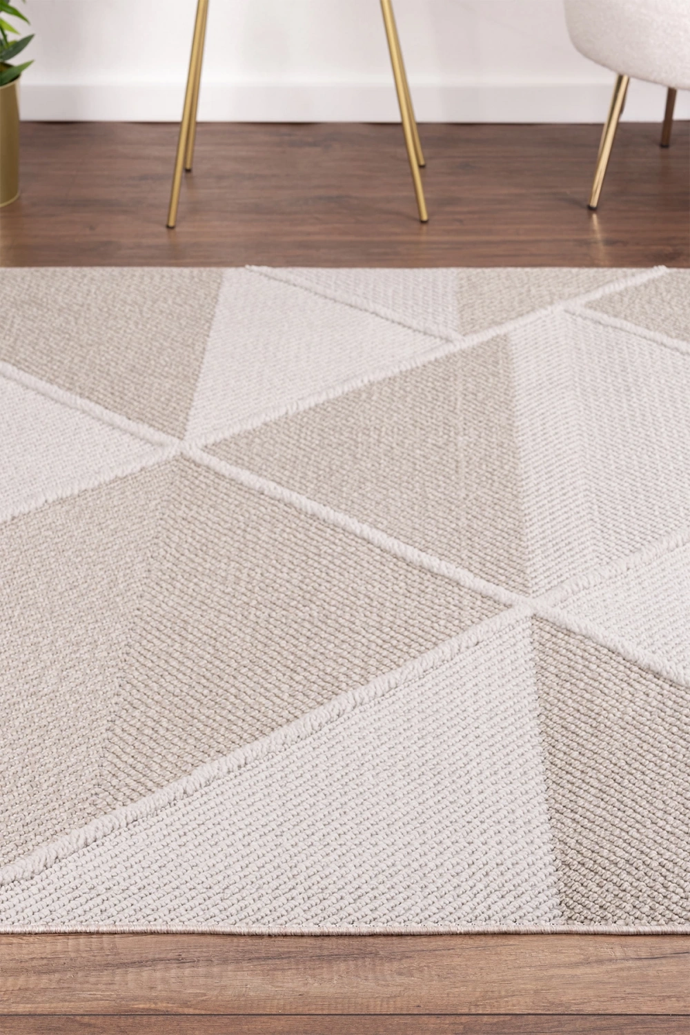 Krem Renk Dokuma Halı Oturma Odası Salon Halısı Antre Yolluk Halısı