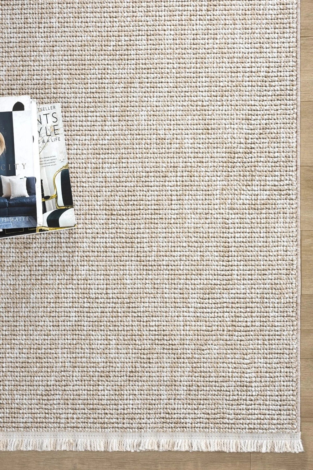 Bej Bukleli Dokuma Halı Salon Oturma Odası Yatak Çocuk Odası Koridor Halısı Yolluk Bej