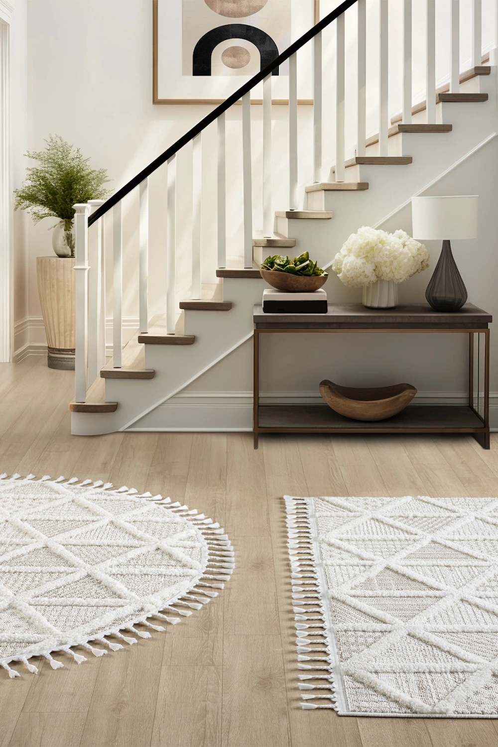 Krem Bej Bukleli Dokuma Halı Antre Yolluk Çocuk Odası Oturma Odası Salon Mutfak Halısı