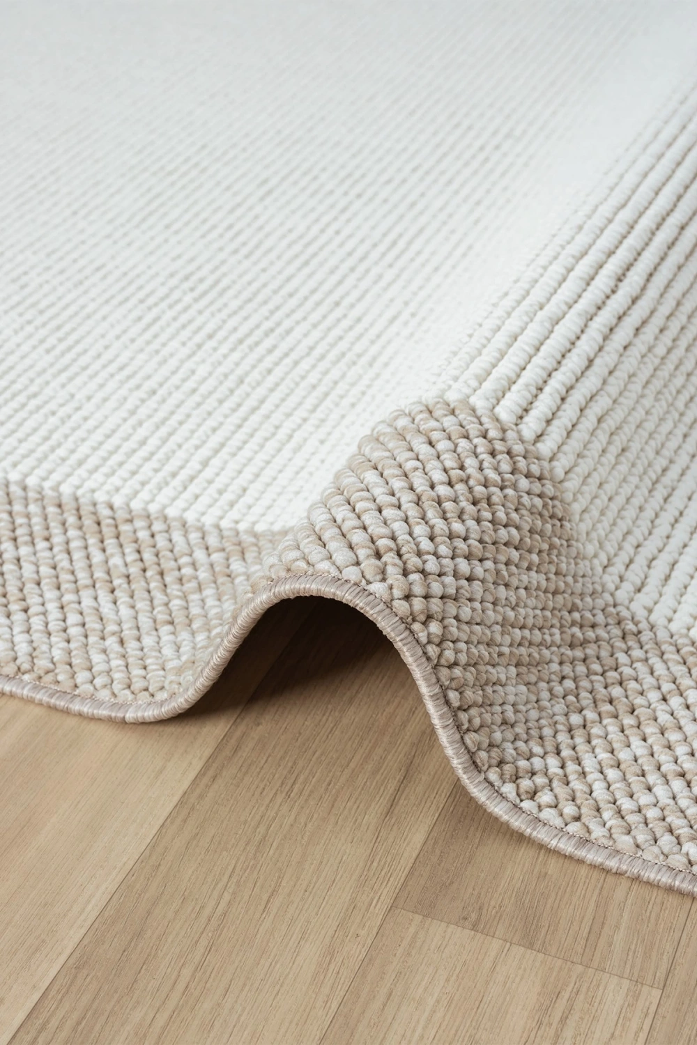 Beyaz Bej Yumuşak Yapılı Bordürlü Dokuma Halı Salon Mutfak Koridor Yolluk Dokuma Makine Halısı 0021