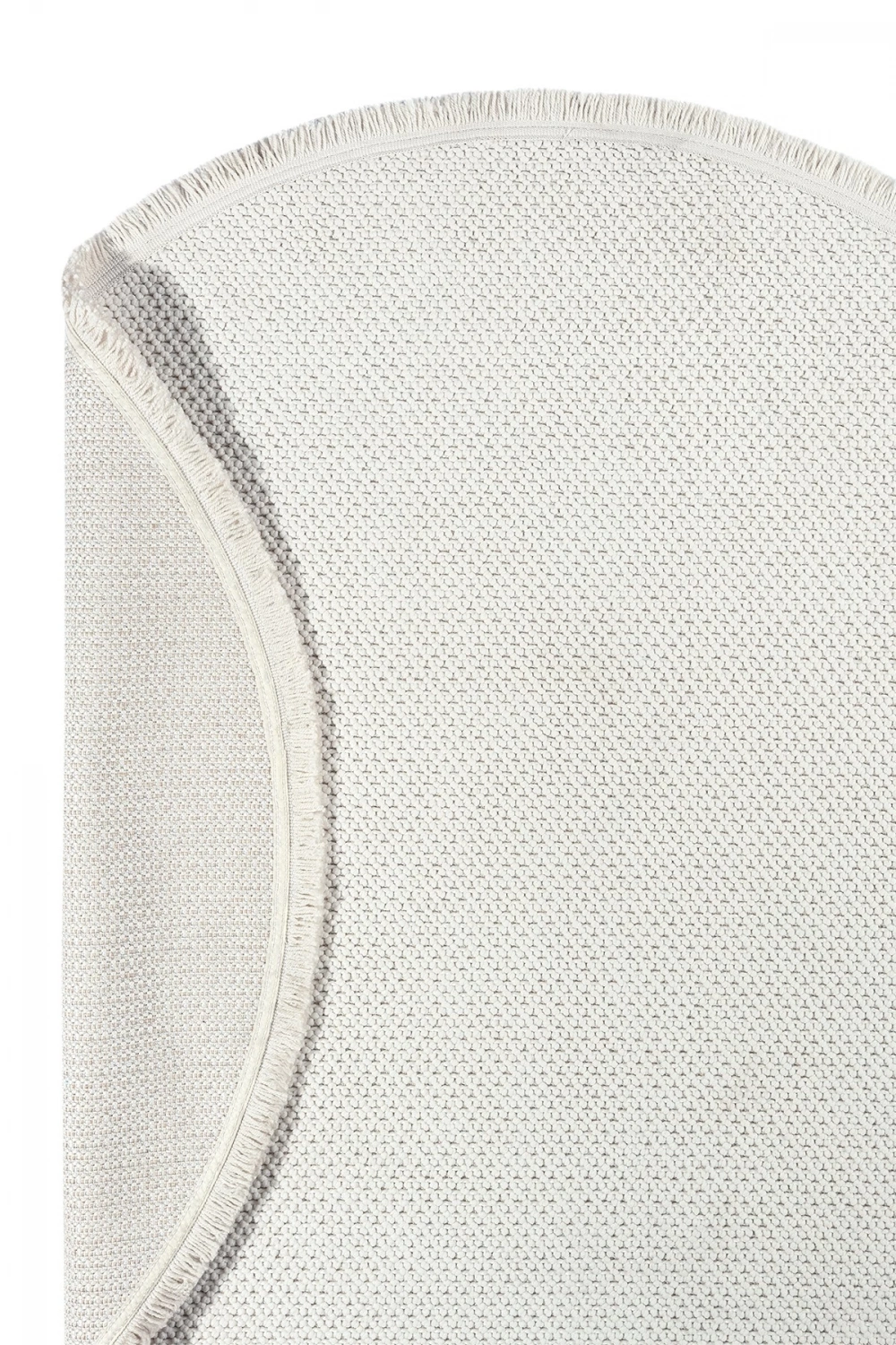 Beyaz Krem Yumuşak Dokulu Yuvarlak Halı Kilim Mutfak Koridor Yolluk Dokuma Makine Halısı 007 DAİRE