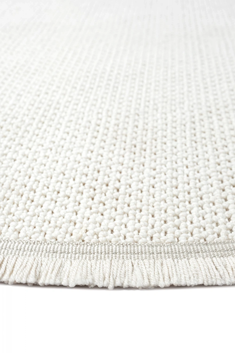 Beyaz Krem Yumuşak Dokulu Yuvarlak Halı Kilim Mutfak Koridor Yolluk Dokuma Makine Halısı 007 DAİRE