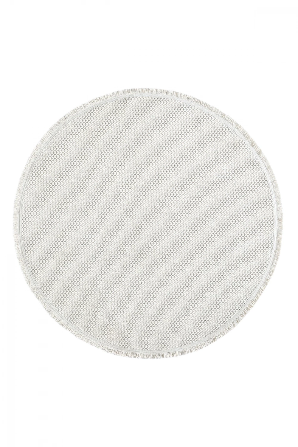 Beyaz Krem Yumuşak Dokulu Yuvarlak Halı Kilim Mutfak Koridor Yolluk Dokuma Makine Halısı 007 DAİRE