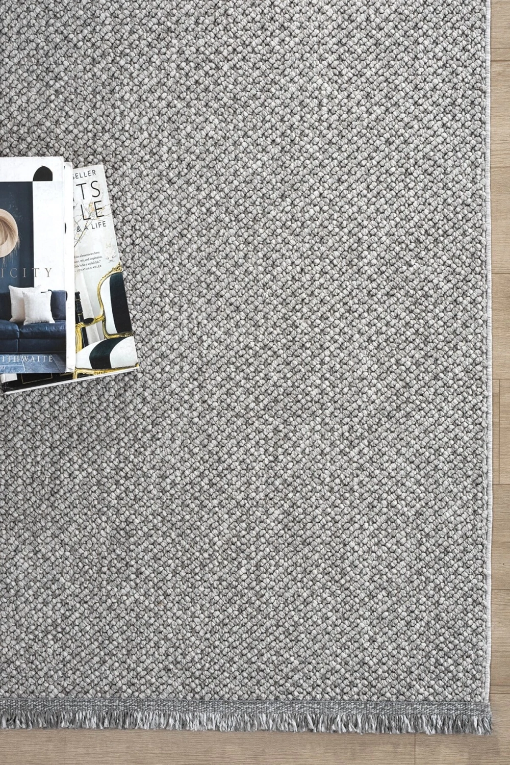 Gri Yumuşak Dokulu Halı Kilim Salon Mutfak Koridor Yolluk Dokuma Makine Halısı 0010