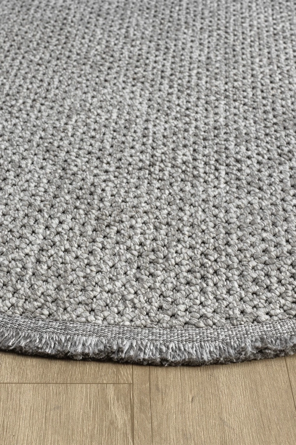 Gri Yumuşak Dokulu Yuvarlak Halı Kilim Salon Mutfak Koridor Yolluk Dokuma Makine Halısı 0010 DAİRE