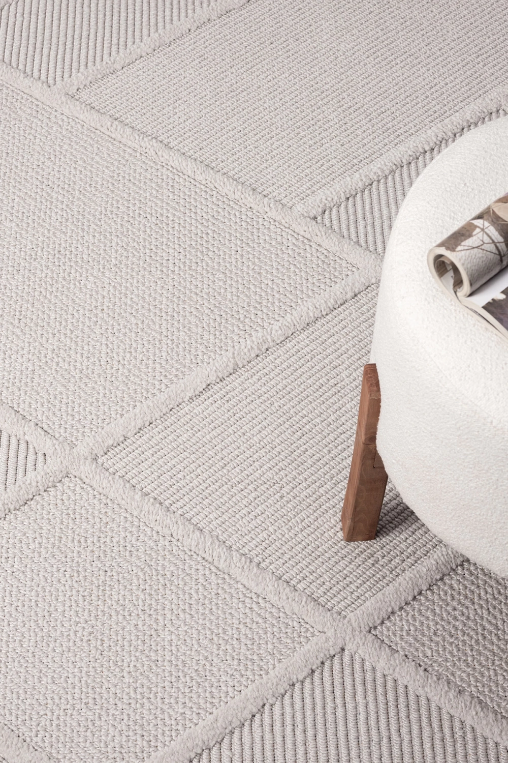 Modern Krem Mavi Dokuma Halı Oturma Odası Salon Mutfak Halısı Yolluk Antre