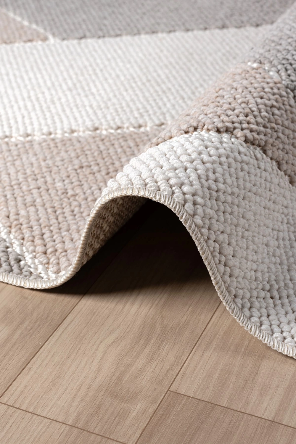 Krem Bej Gri Yumuşak Dokulu Halı Kilim Mutfak Salon Koridor Yolluk Dokuma Makine Halısı 008