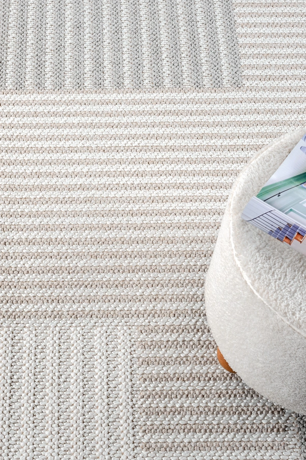 Krem Bej Gri Yumuşak Dokulu Halı Kilim Salon Mutfak Koridor Yolluk Dokuma Makine Halısı 009