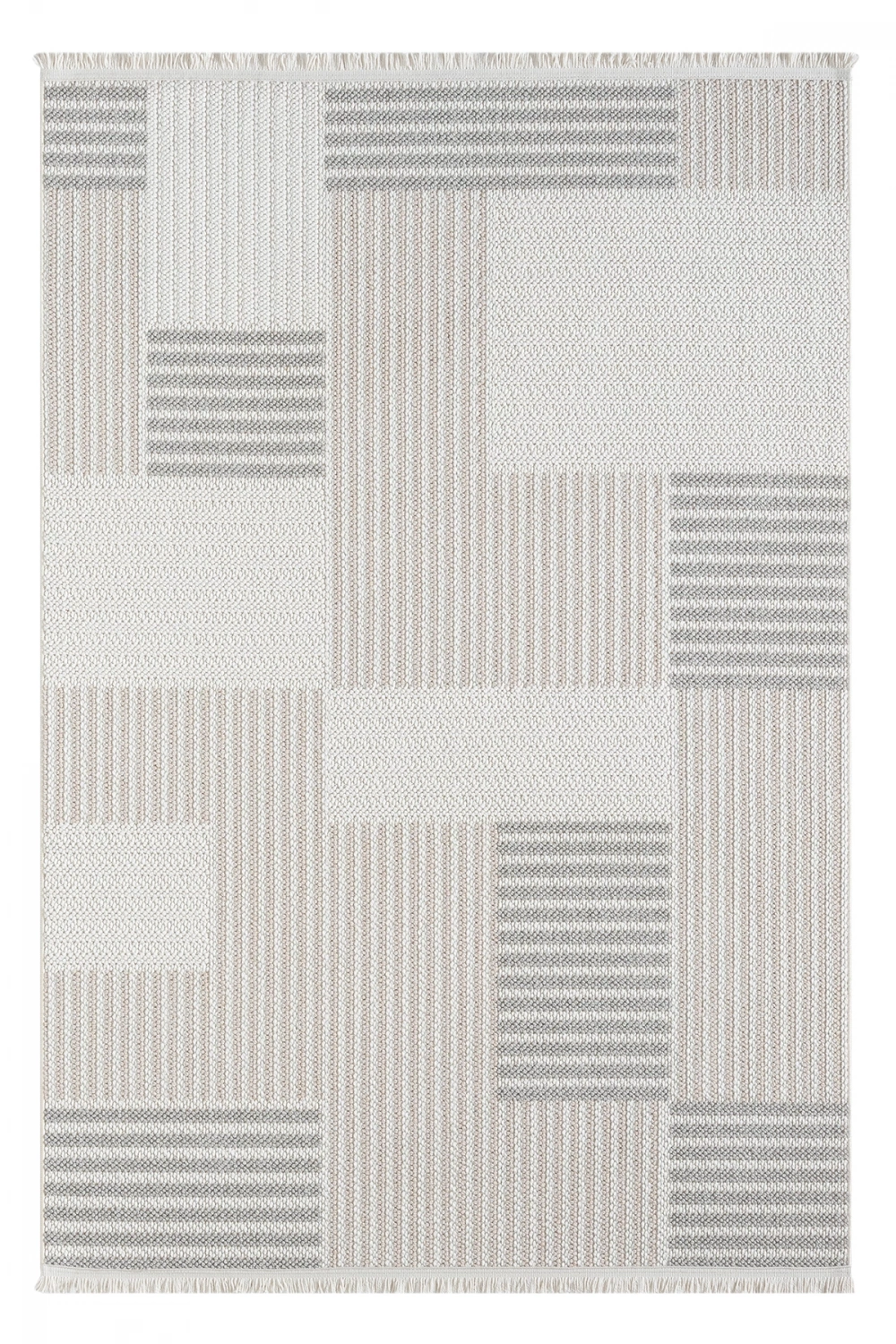 Krem Bej Gri Yumuşak Dokulu Halı Kilim Salon Mutfak Koridor Yolluk Dokuma Makine Halısı 009