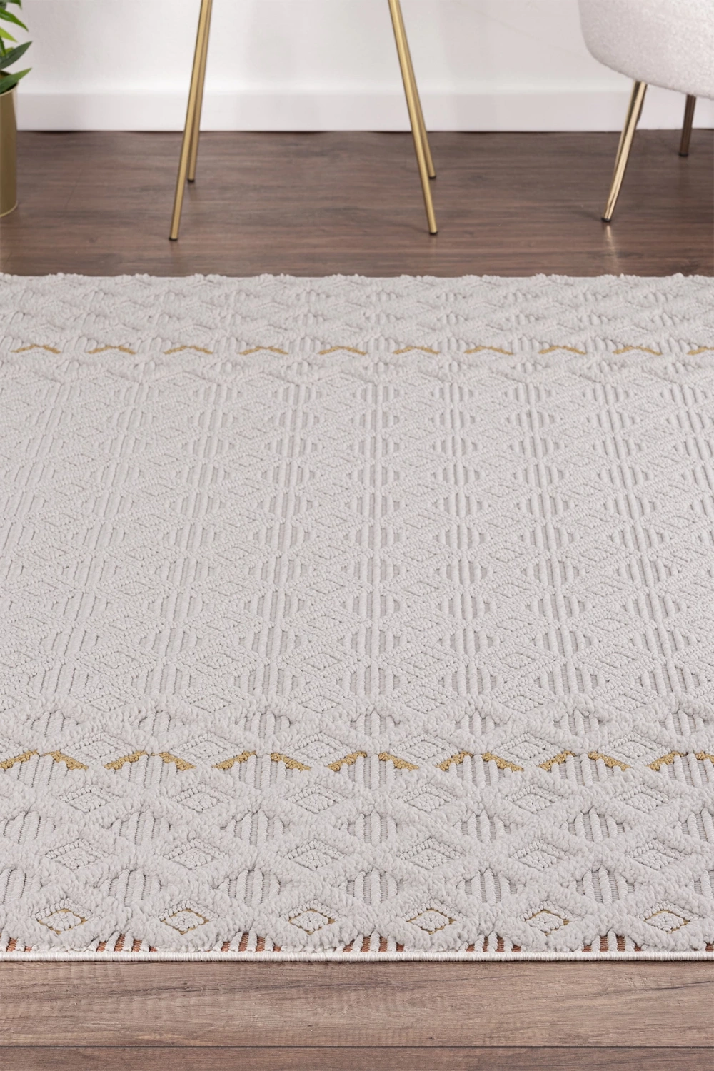 Krem Modern Dokuma Halı Yolluk Antre Hol Oturma Odası Salon Mutfak Halısı