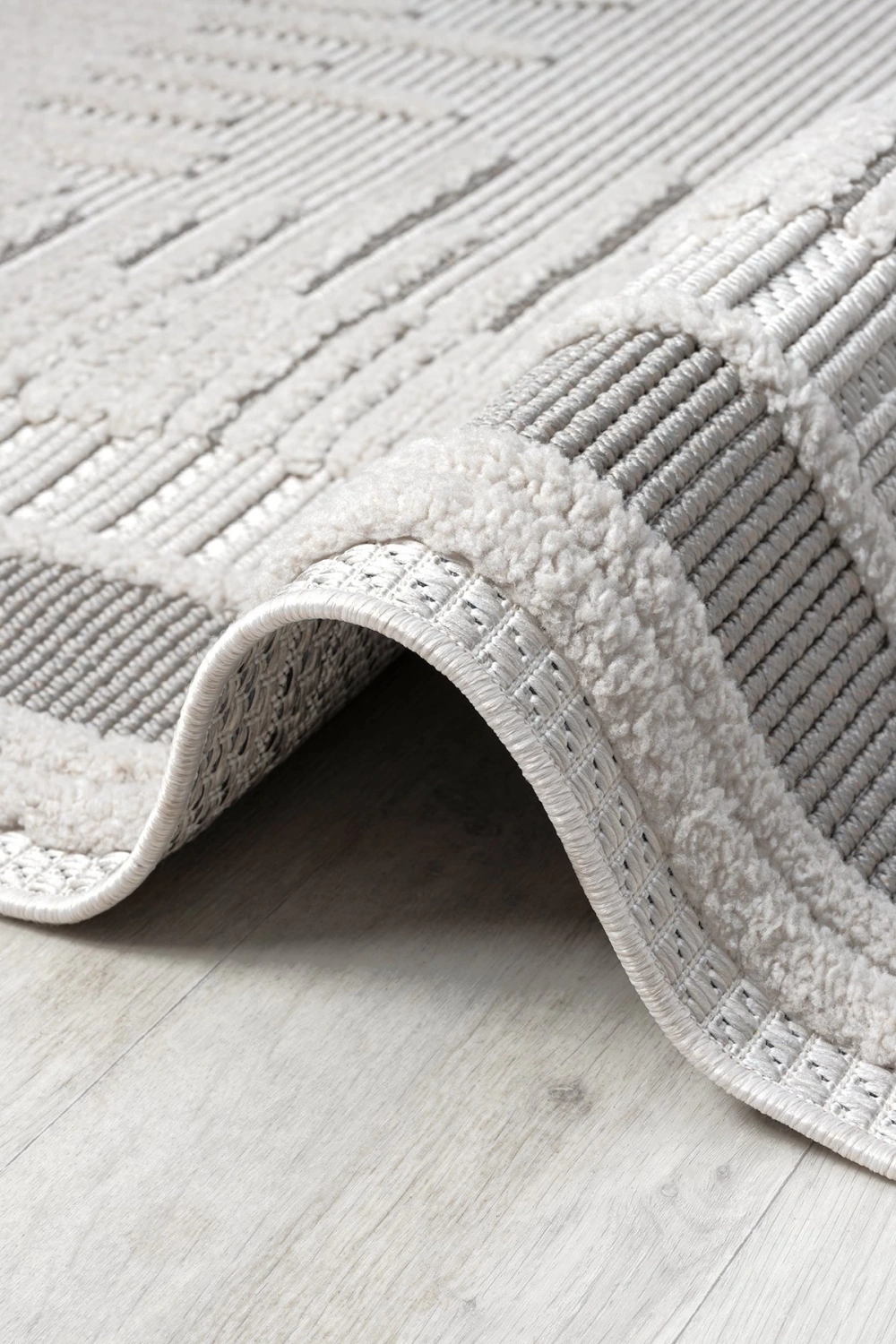 Dokuma Halı Krem Gri Yolluk Antre Oturma Odası Salon Mutfak Halısı