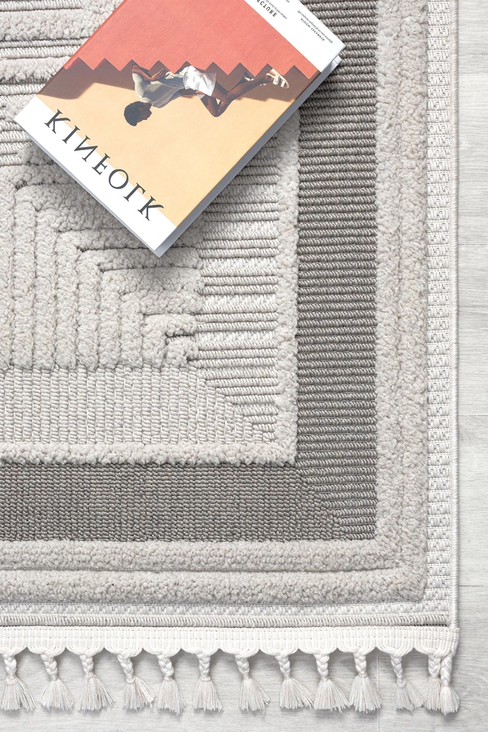 Dokuma Halı Krem Gri Yolluk Antre Oturma Odası Salon Mutfak Halısı