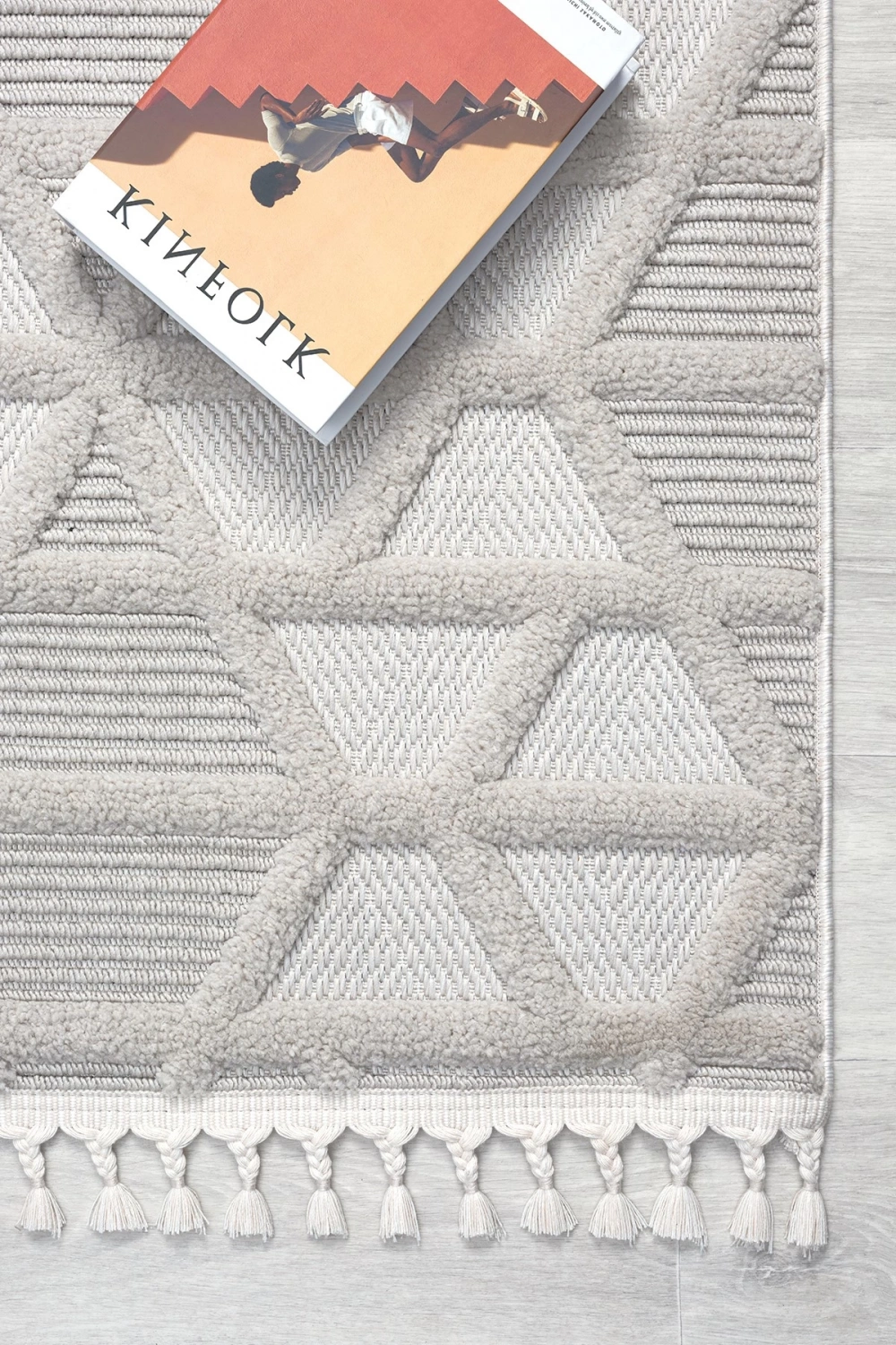 Modern Dokuma Saçaklı Bukleli Halı Yolluk Oturma Odası Salon Mutfak Halısı