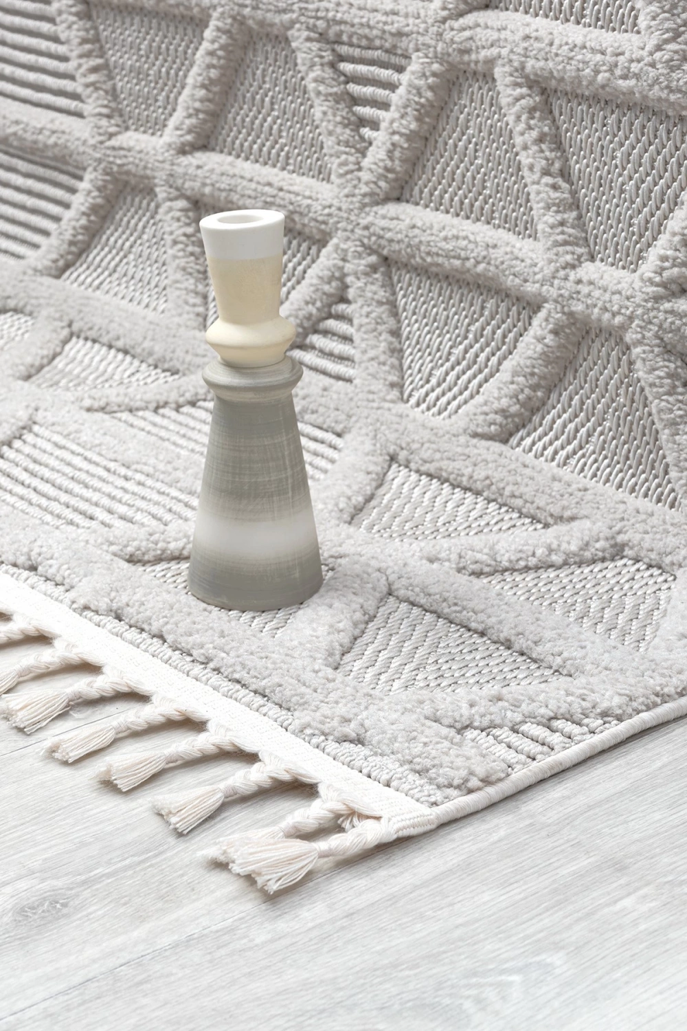 Modern Dokuma Saçaklı Bukleli Halı Yolluk Oturma Odası Salon Mutfak Halısı