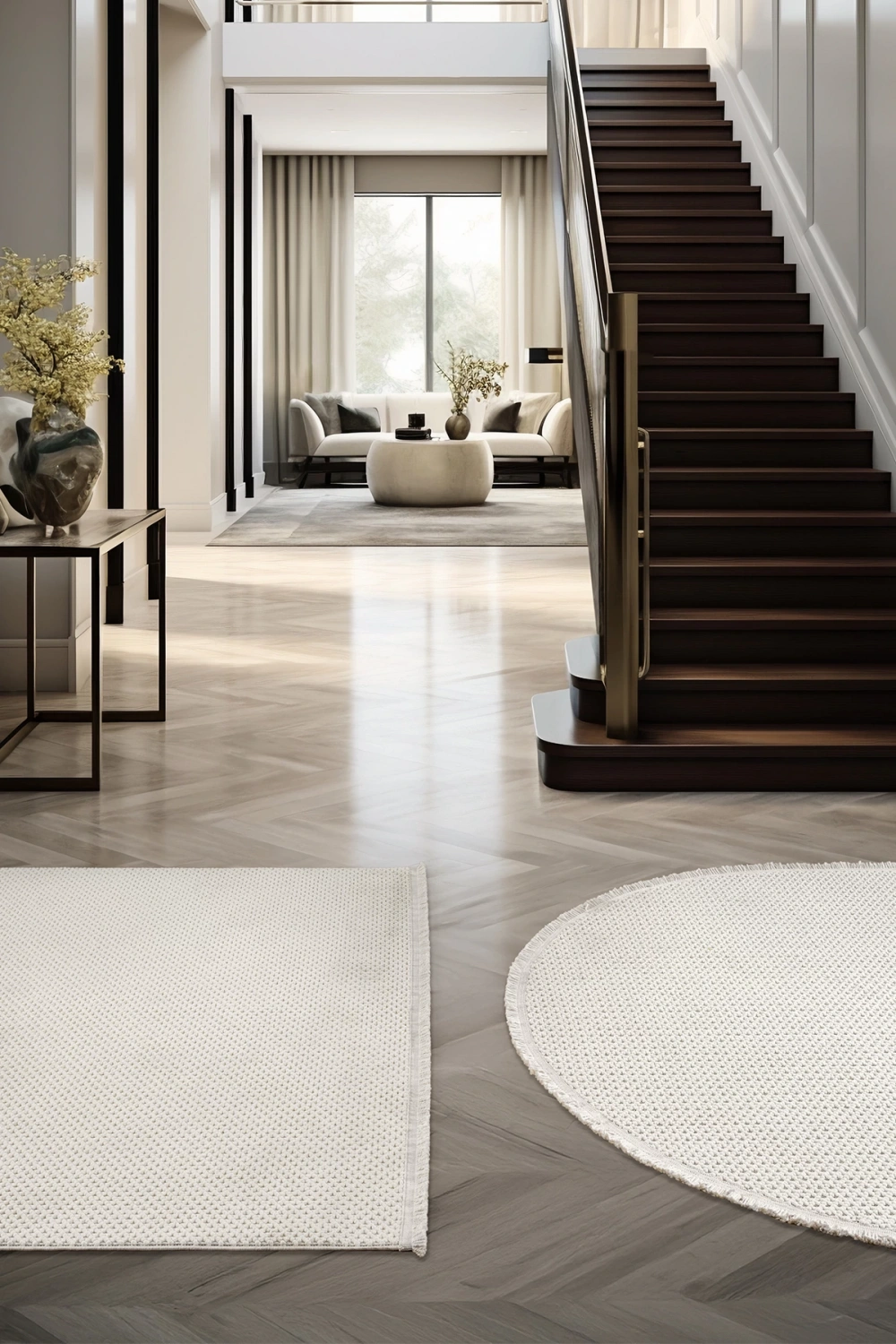 Oval Beyaz Halı Modern Oturma Odası Salon Mutfak Koridor Antre Balkon Çocuk Odası Halısı 007