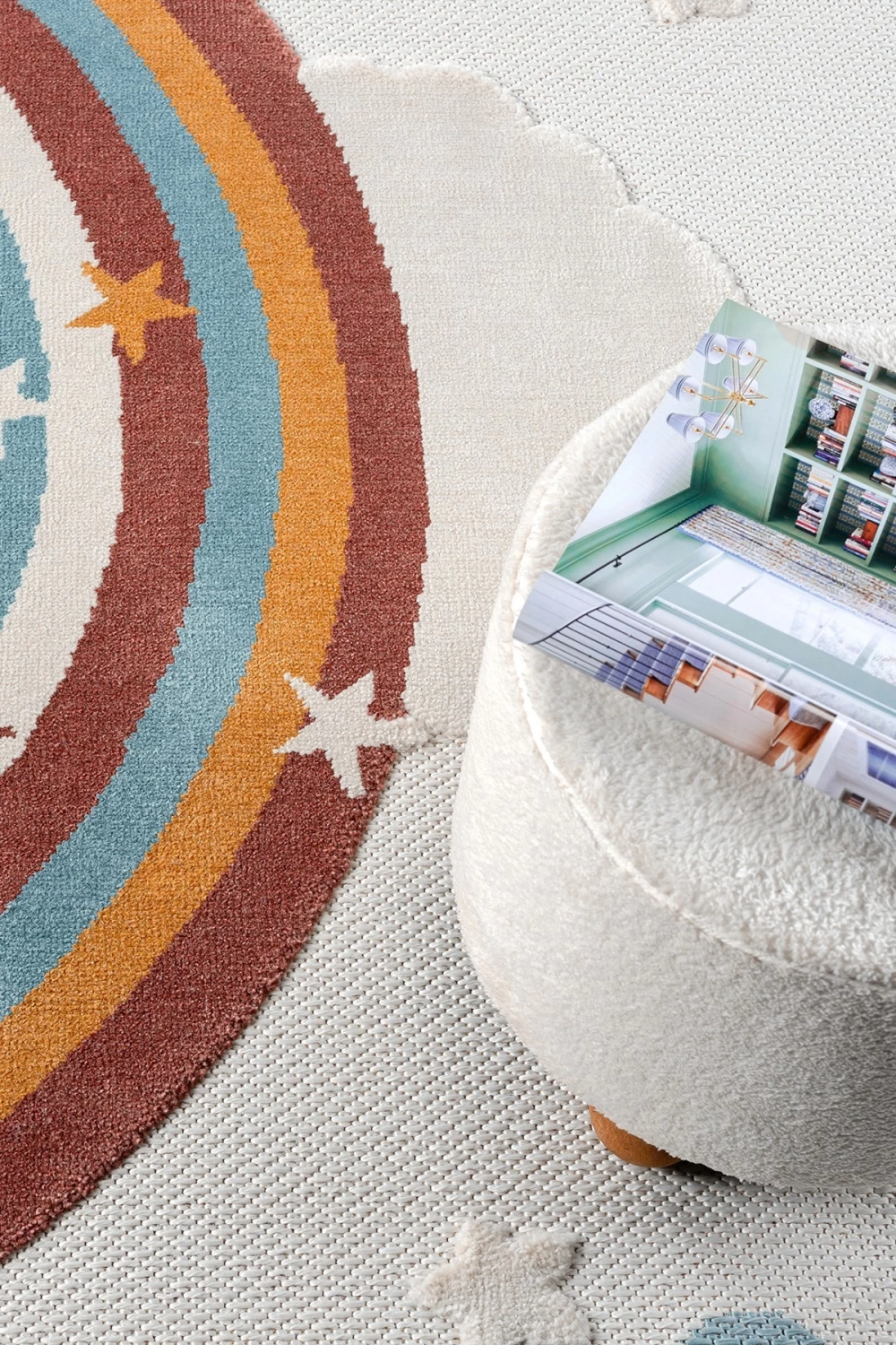 Yıkanabilir Bebek Çocuk Odası Halısı Gökkuşak Desenli Leke Tutmaz Antibakteriyel Antialerjik AYAZ 10