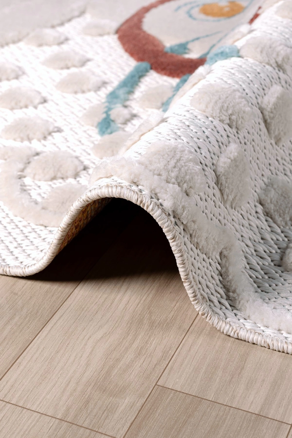 Yıkanabilir Tavşanlı Bebek Çocuk Odası Halısı Desenli Leke Tutmaz Antibakteriyel Antialerjik AYAZ 08