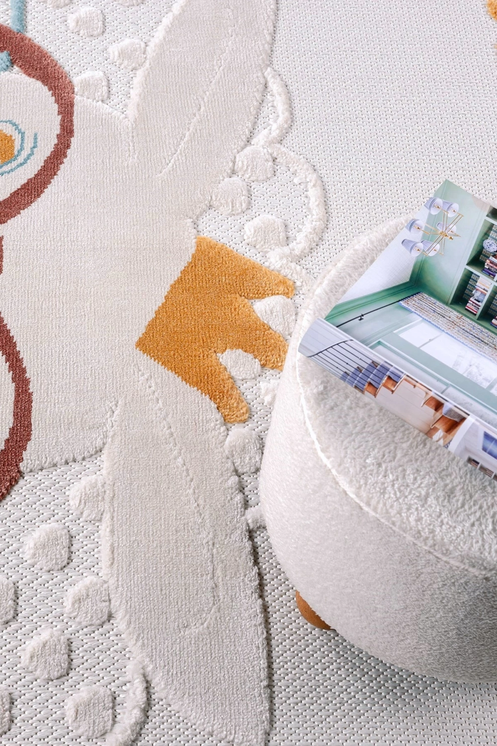 Yıkanabilir Tavşanlı Bebek Çocuk Odası Halısı Desenli Leke Tutmaz Antibakteriyel Antialerjik AYAZ 08