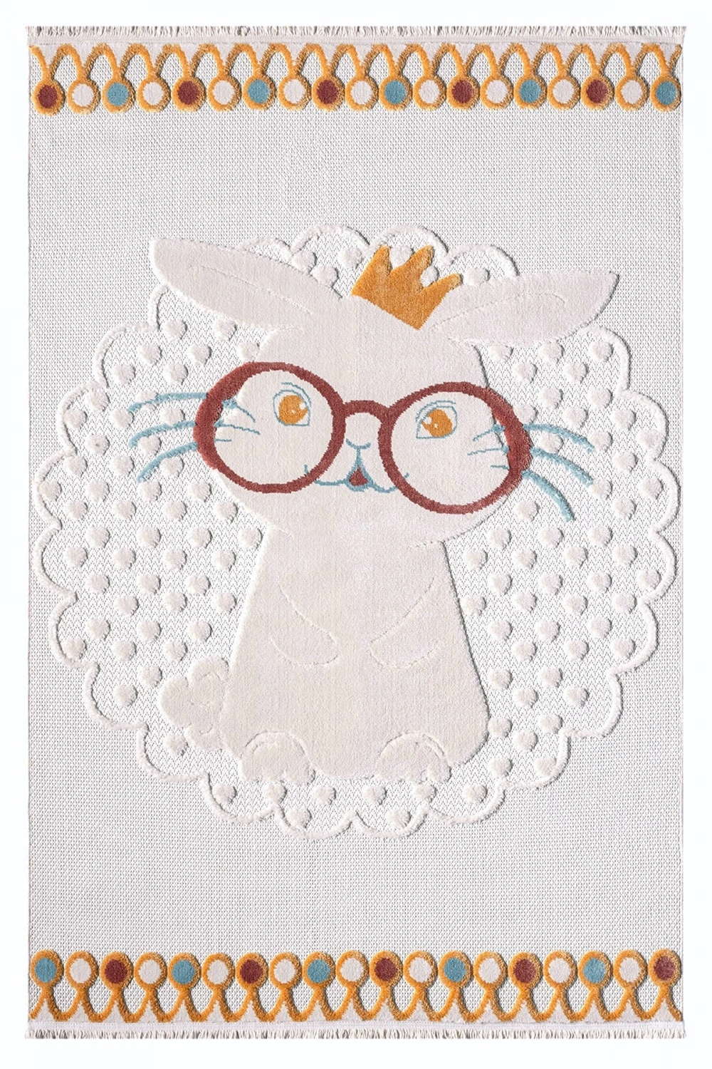 Yıkanabilir Tavşanlı Bebek Çocuk Odası Halısı Desenli Leke Tutmaz Antibakteriyel Antialerjik AYAZ 08