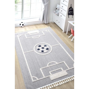 Futbol Sahası Gri Halı Yumuşak Bukleli Dokuma Halı Bebek Odası Çocuk Odası Genç Odası Halısı 15