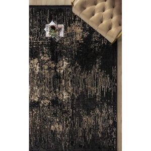 Modern Siyah Dokuma Halı Yolluk Antre Oturma Odası Salon Mutfak Halısı