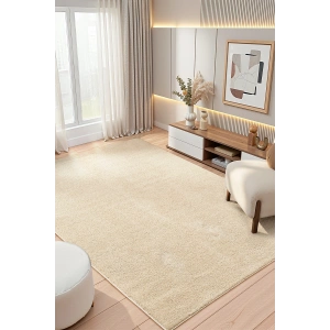 Dokuma Halı Bej Yumuşak Halı Yolluk Çocuk Yatak Odası Oturma Odası Salon Mutfak Halısı BEJ